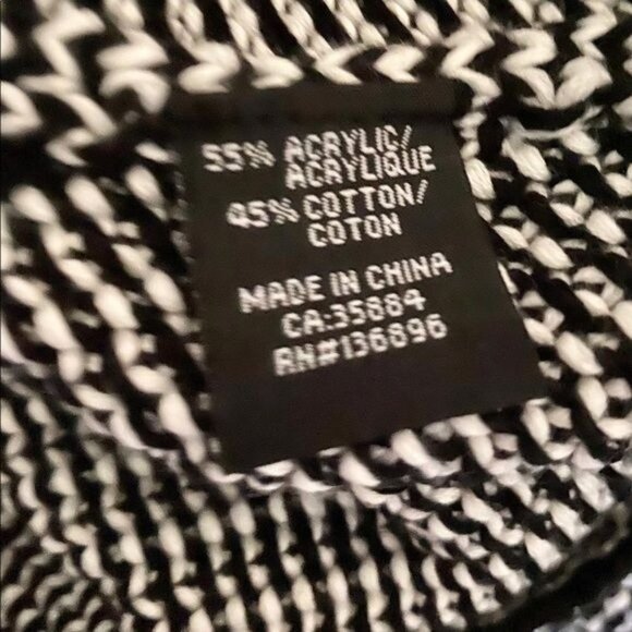 FunSport Black and White Sweater with Zipper Across Front Womens Medium - Picture 8 of 9